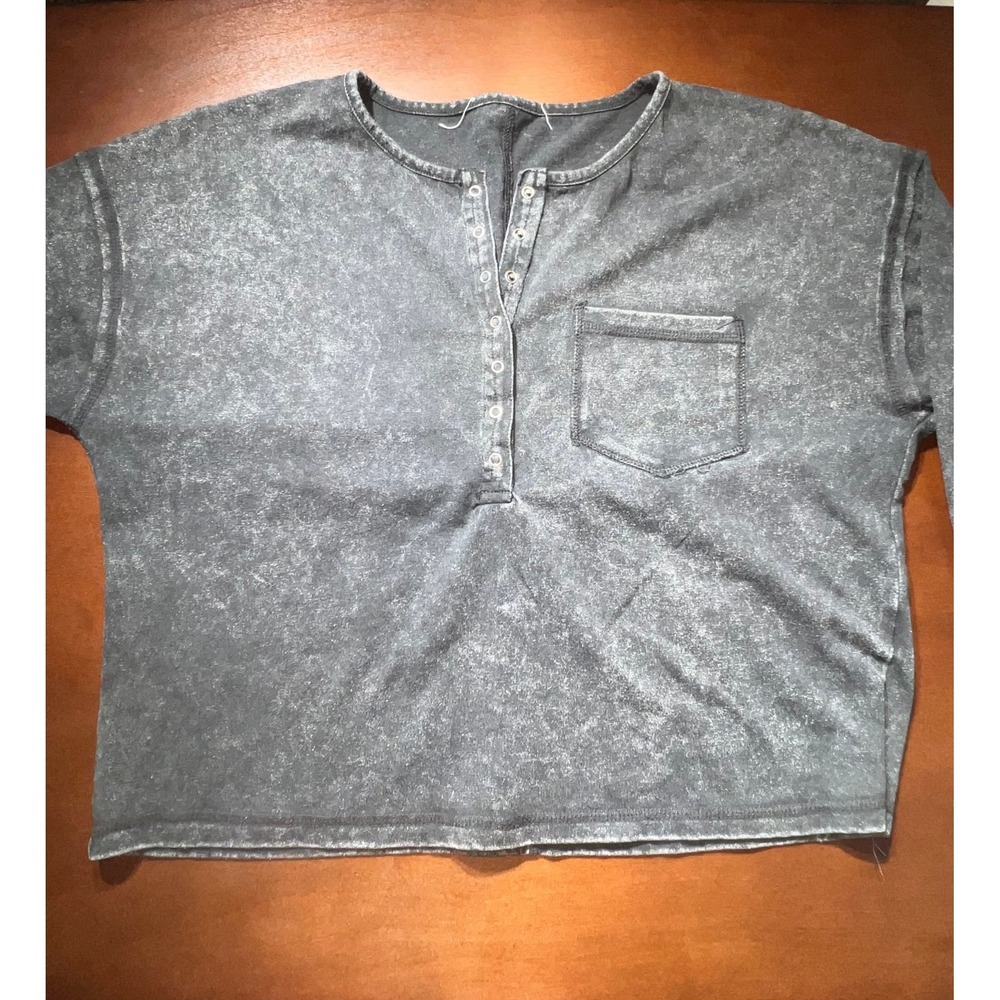 Grey washed long sleeve oversize fit size large